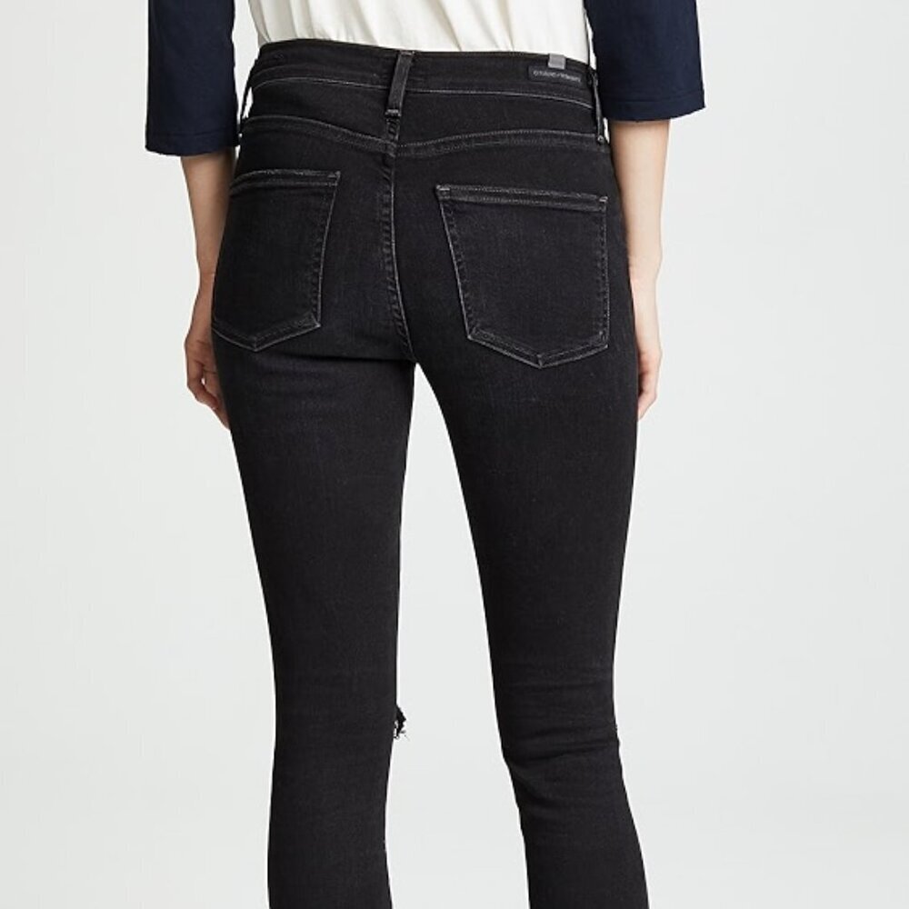 Citizens of Humanity Rocket Ankle Petite High Rise Skinny Jeans in Black